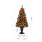 4ft/5ft Set of 2 Pre-Lit Pine Artificial Christmas Potted Porch Trees with Warm White Lights